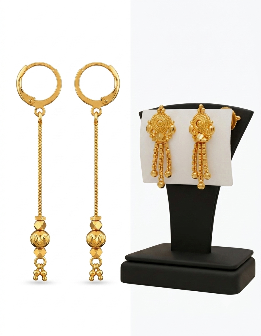 Traditional Gold-Plated Dangle & Drop Earrings for Women